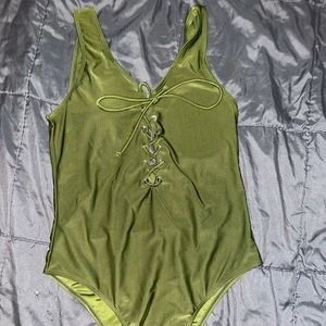 Army green One piece sexy bathing suit